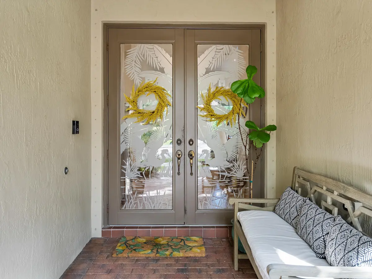 Covered, Double Glass Door Entry at 175 Via Rosina, Jupiter