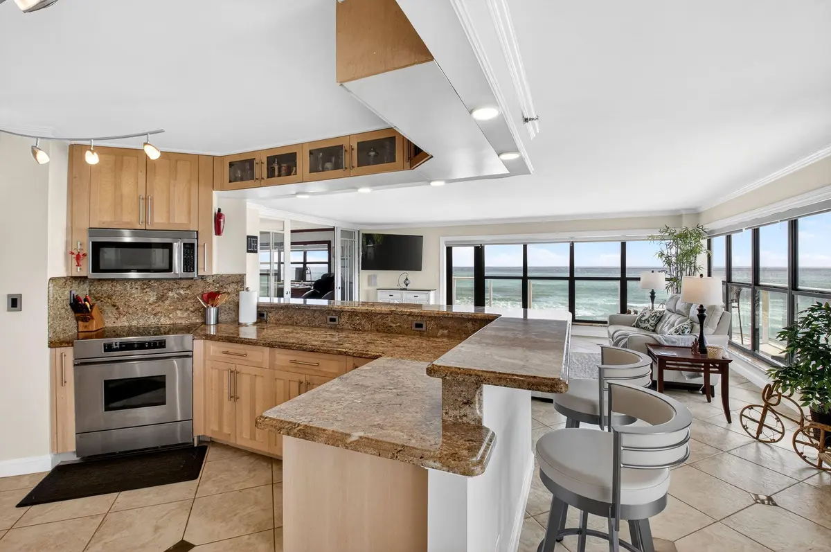 06 Open Kitchen with Direct Ocean View at 4605 S Ocean Boulevard 5a, Highland Beach