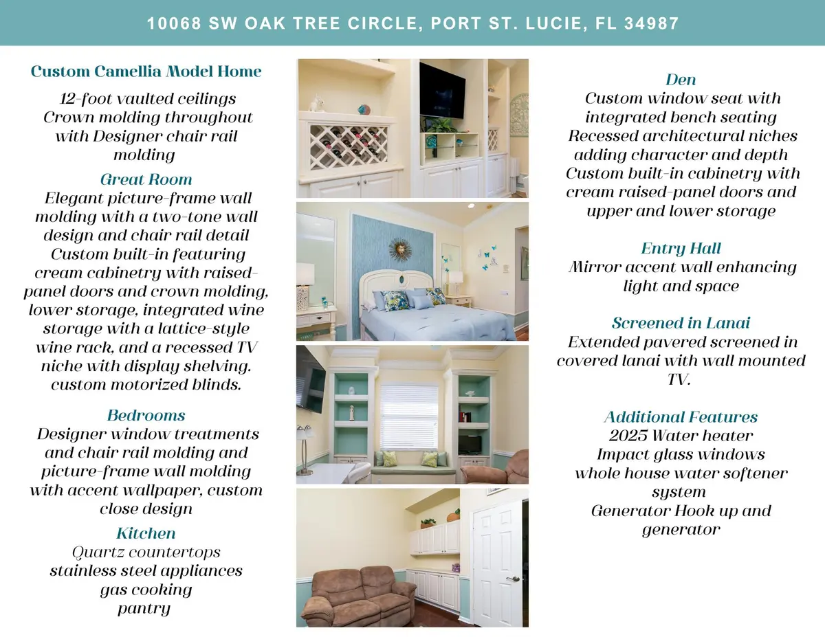 MODEL HOME CUSTOM FINISHES at 10068 SW Oak Tree Circle, Port St. Lucie