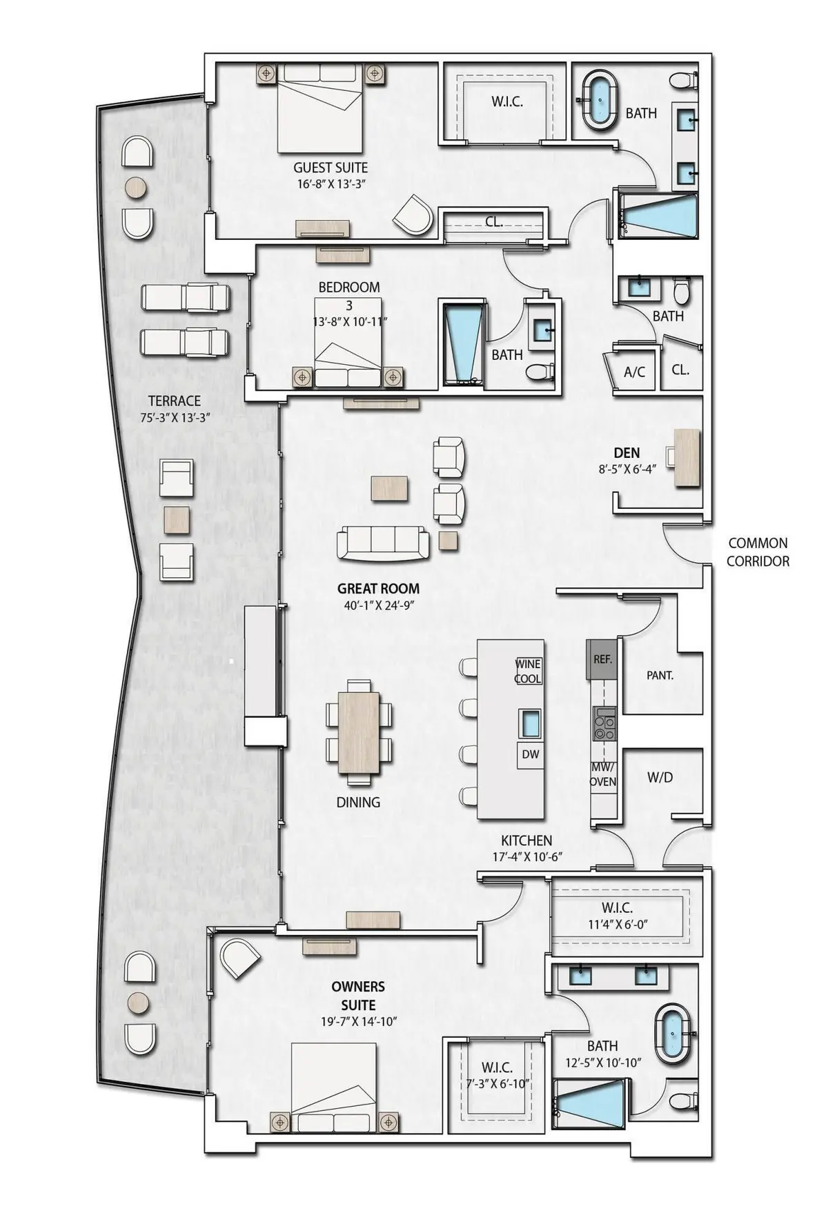 Sky Suite 5 Floorplan at 220 Lake Shore Drive 2009, Lake Park