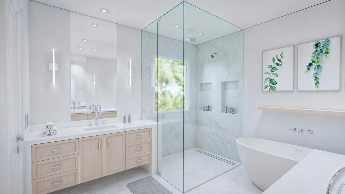 primary bath at 1230 Aryana Way, Delray Beach