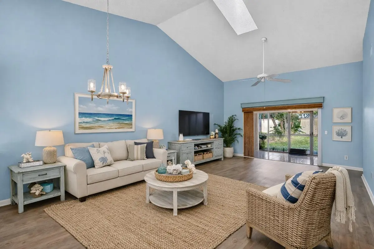 virtually staged living room at 7643 SE Sugar Sand Circle, Hobe Sound