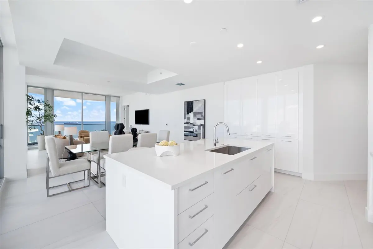 Kitchen Island at 153 N Seabreeze Boulevard Unit 1105s, Fort Lauderdale