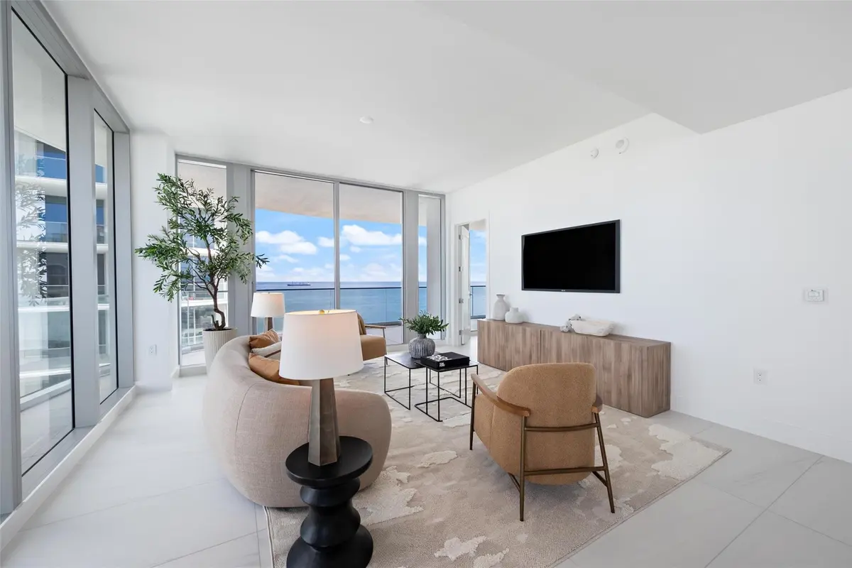 Living Room at 153 N Seabreeze Boulevard Unit 1105s, Fort Lauderdale