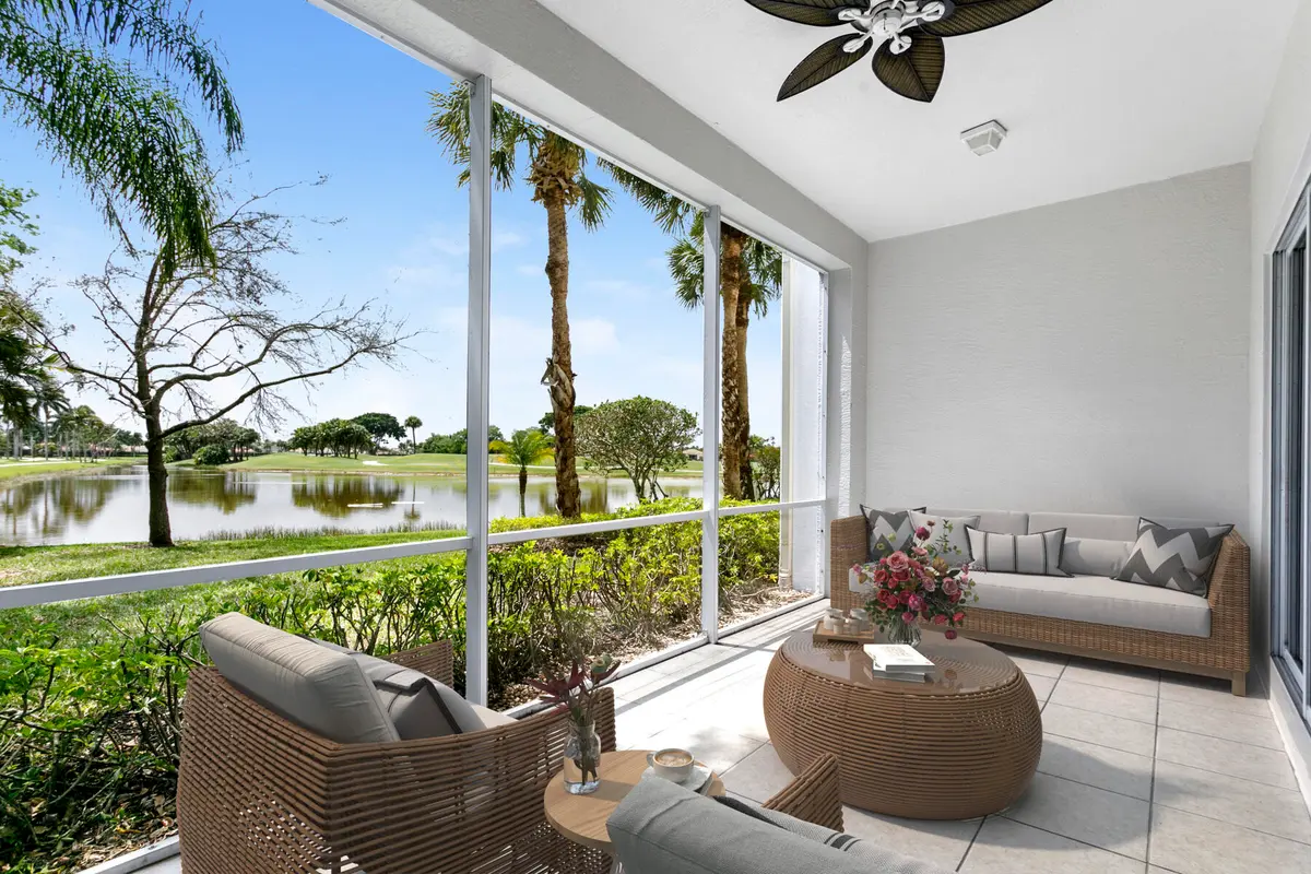 Virtually Staged Porch at 7507 Orchid Hammock Drive 6a, West Palm Beach