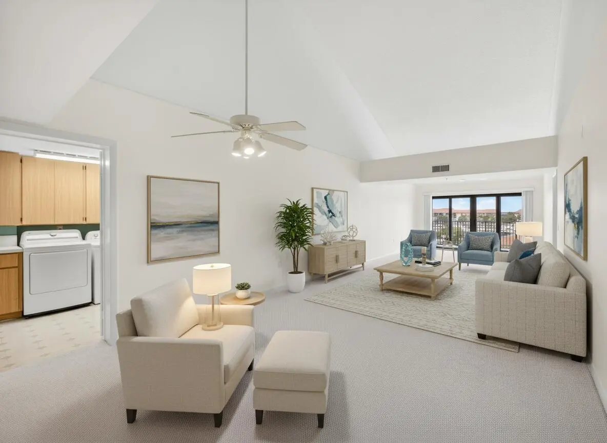 living room virutal at 601 Seafarer Circle 504, Jupiter
