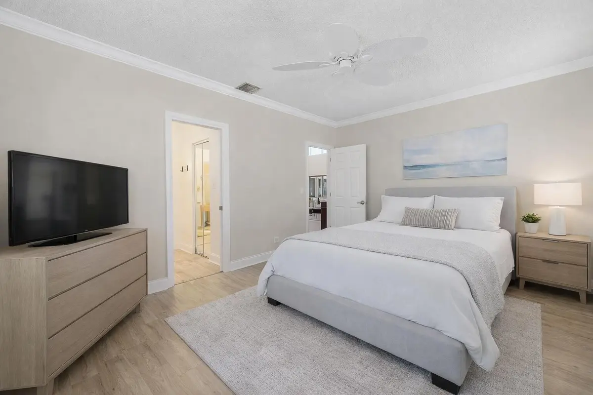 Primary Suite Staged at 3000 Conifer Drive, Fort Pierce