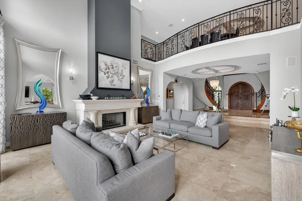 Fireplace in Formal Living at 2406 Barcelona Drive, Fort Lauderdale