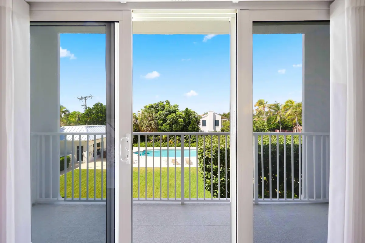 Primary Bedroom Terrace at 350 S Ocean Boulevard 206, Palm Beach