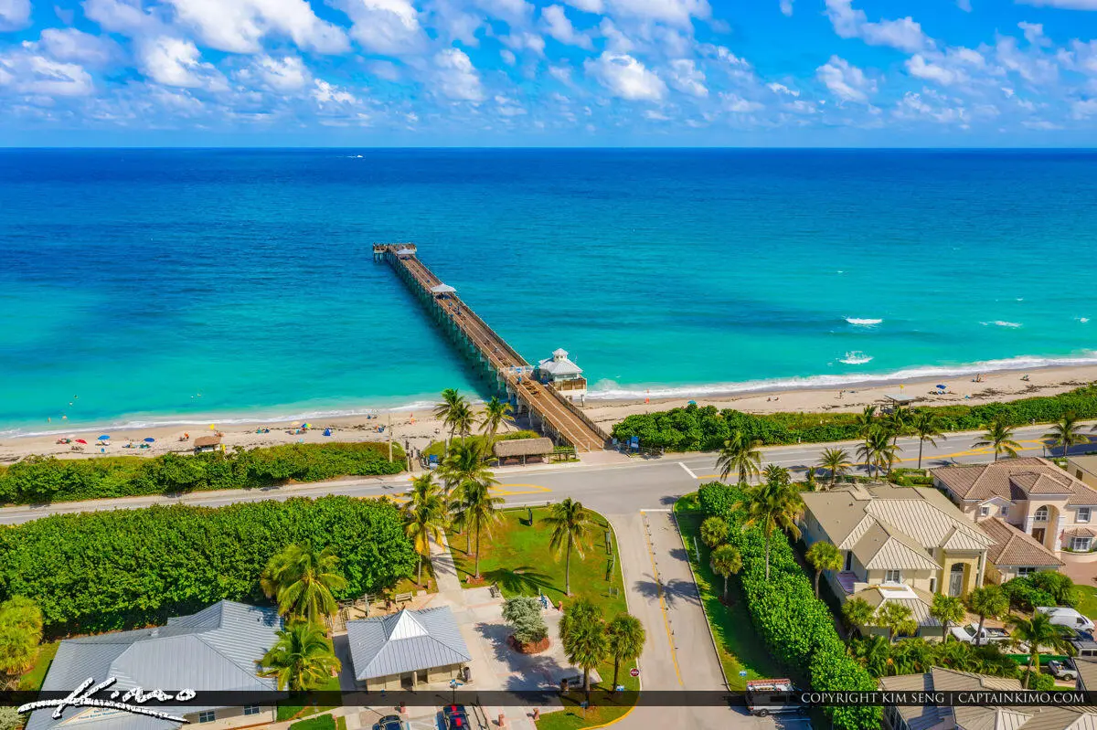 Drone view of Juno Pier at 800 Juno Ocean Walk 502, Juno Beach
