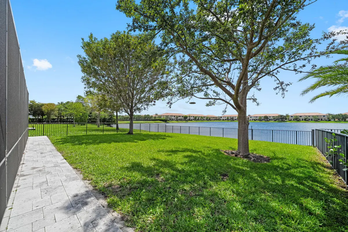 backyard waterview at 8471 Miralago Way, Parkland
