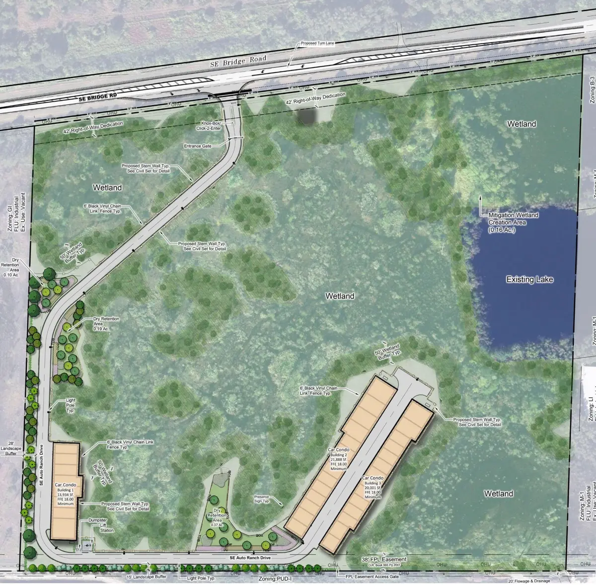 Site Plan at 7550 SE Bridge Road, Hobe Sound