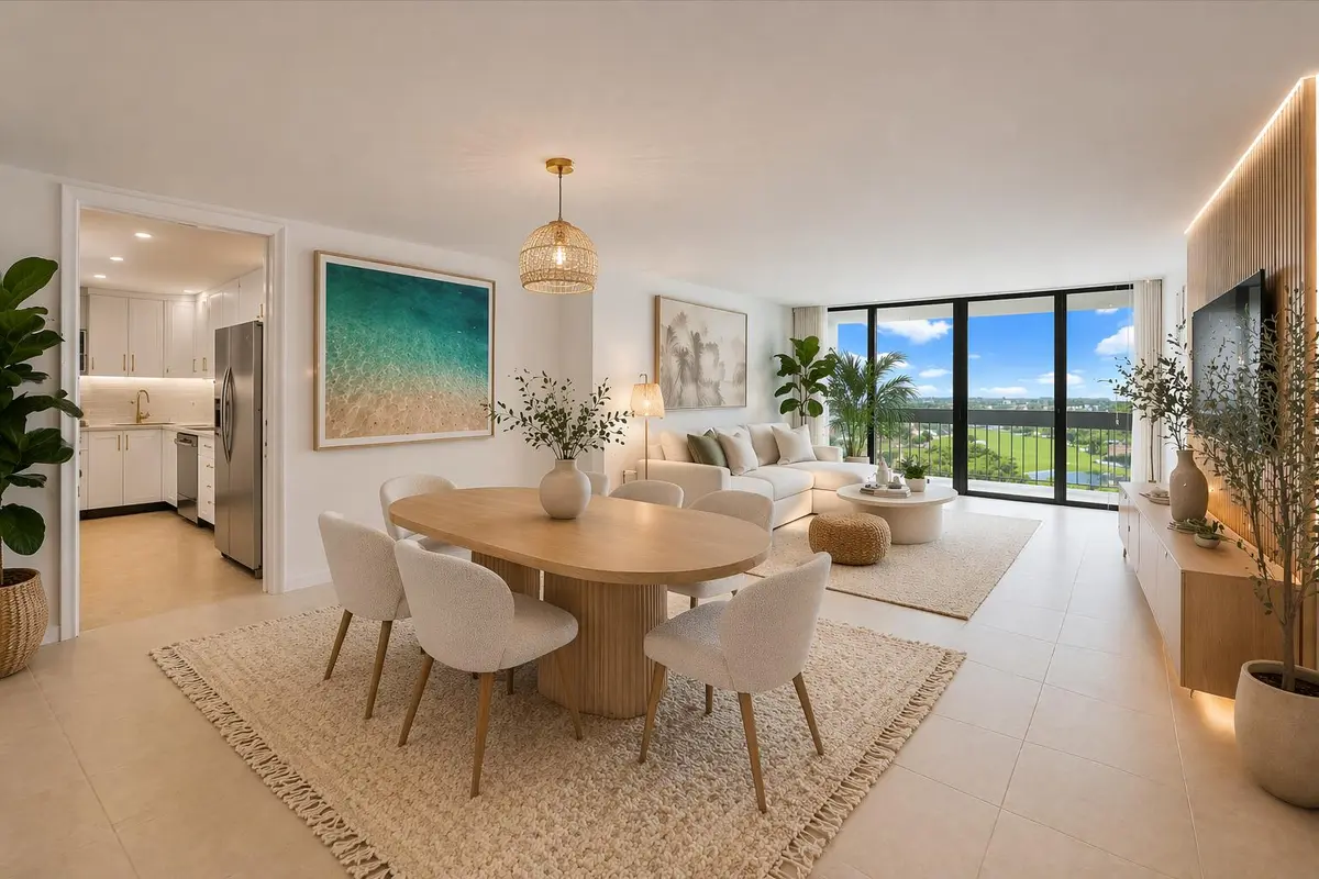 STAGED living dining at 2400 Presidential Way 1005, West Palm Beach