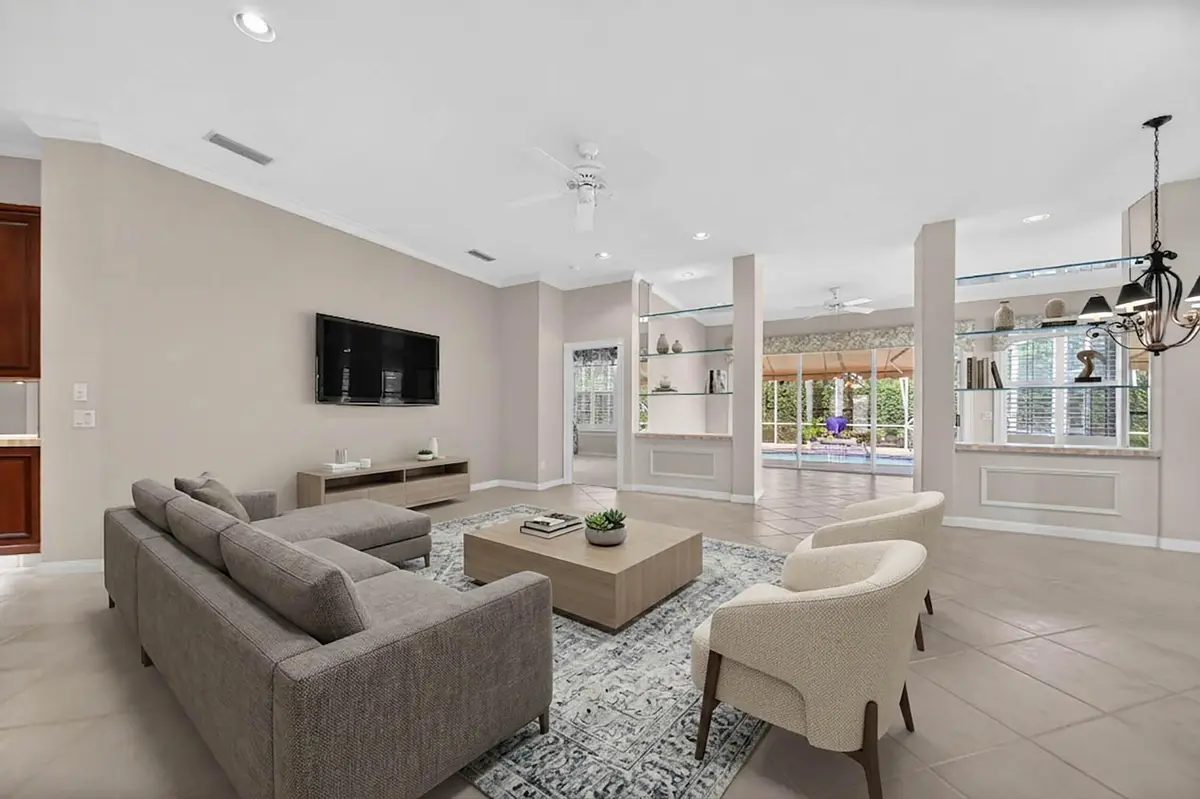Living Room - virtually staged at 2857 SW Brighton Way, Palm City