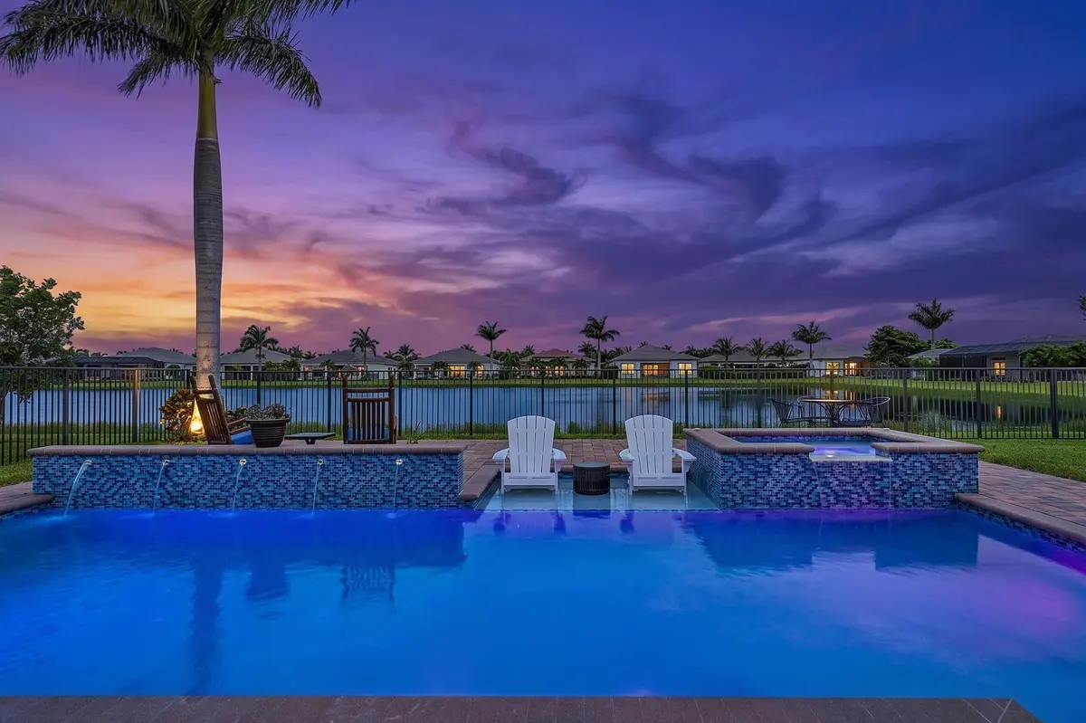 Evening Pool at 12833 Veneto Springs Drive, Boynton Beach