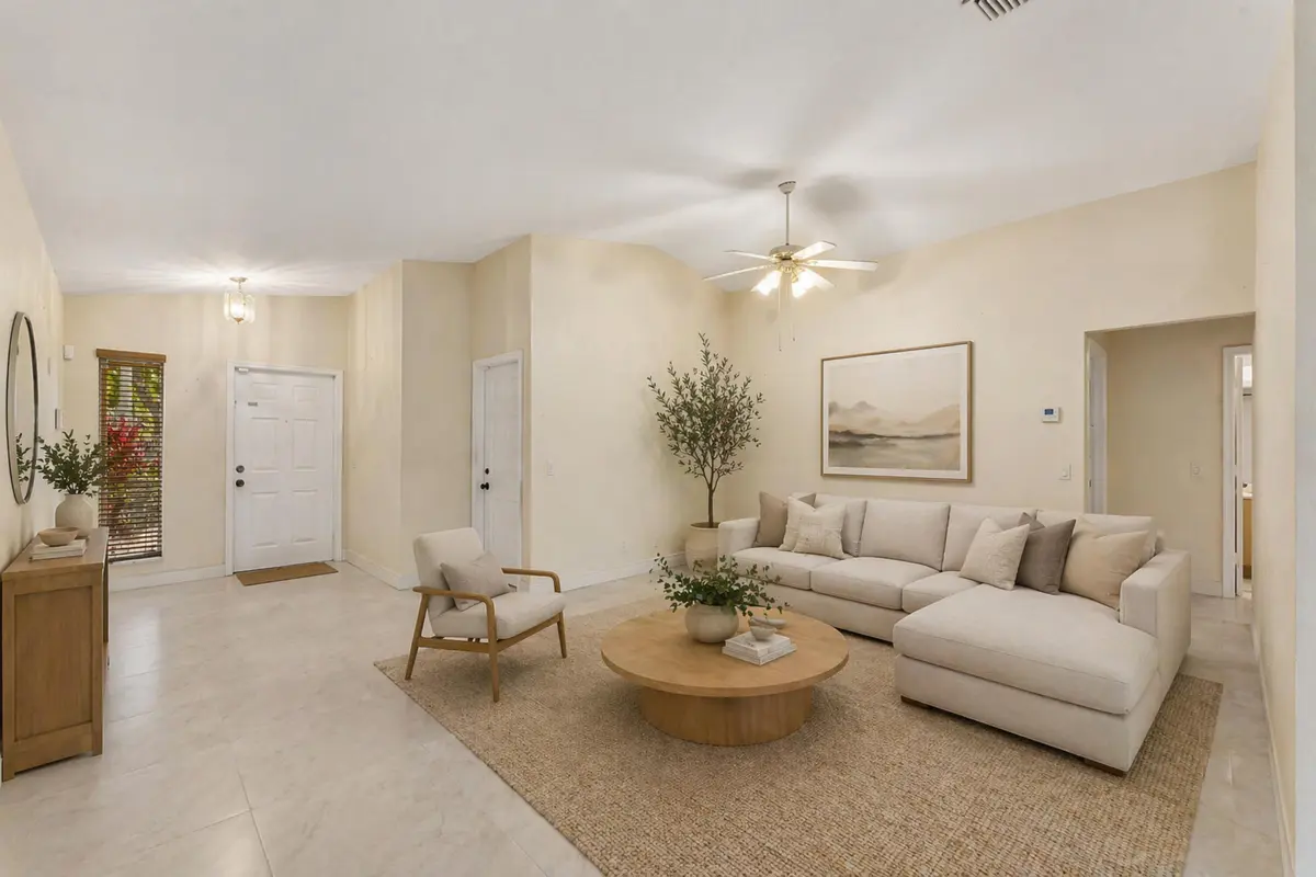 Staged Living Area at 1353 Canary Island Drive, Weston