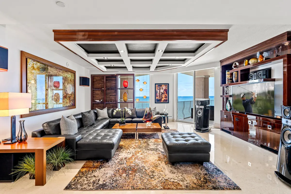 OCEANFRONT LIVING ROOM at 1460 S Ocean Boulevard 804, Lauderdale-By-The-Sea