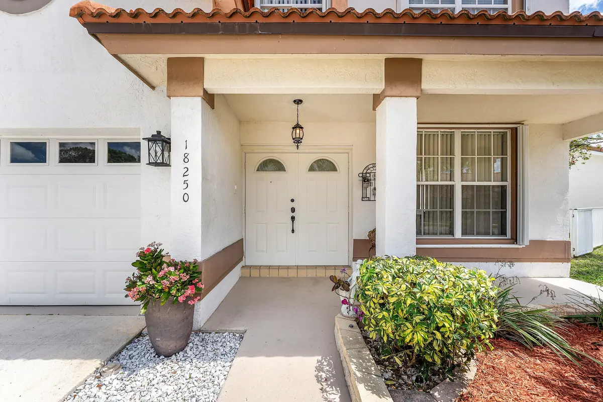 Exterior front at 18250 Blue Lake Way, Boca Raton