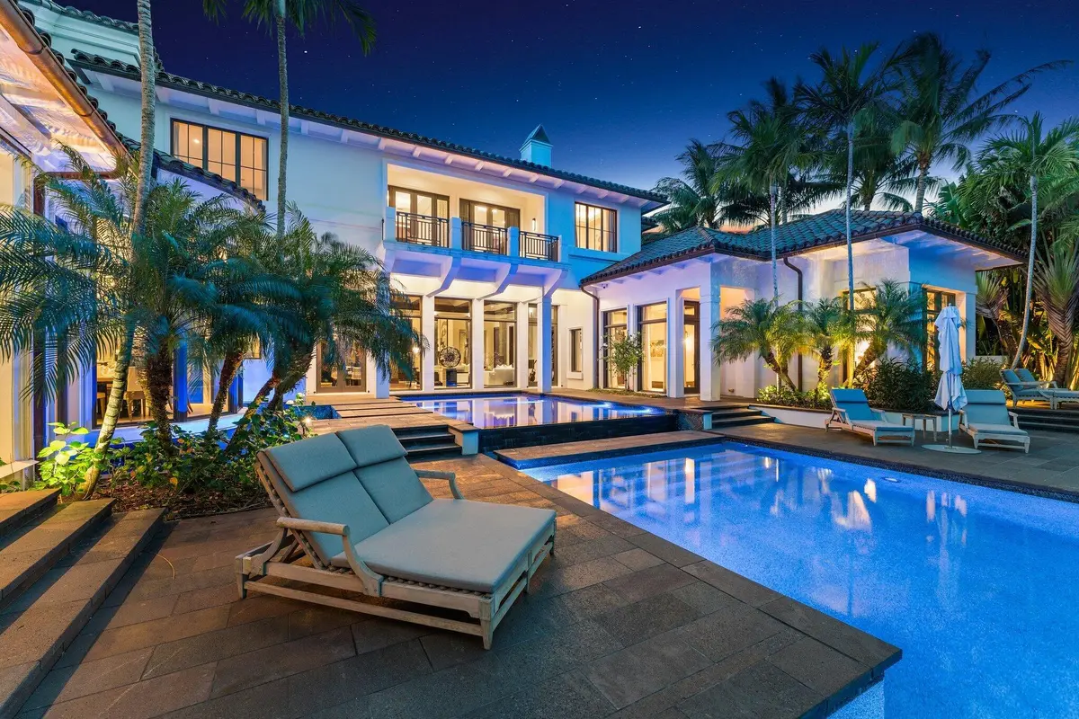 Rear Elevation and Pool at 232 Bears Club Drive, Jupiter