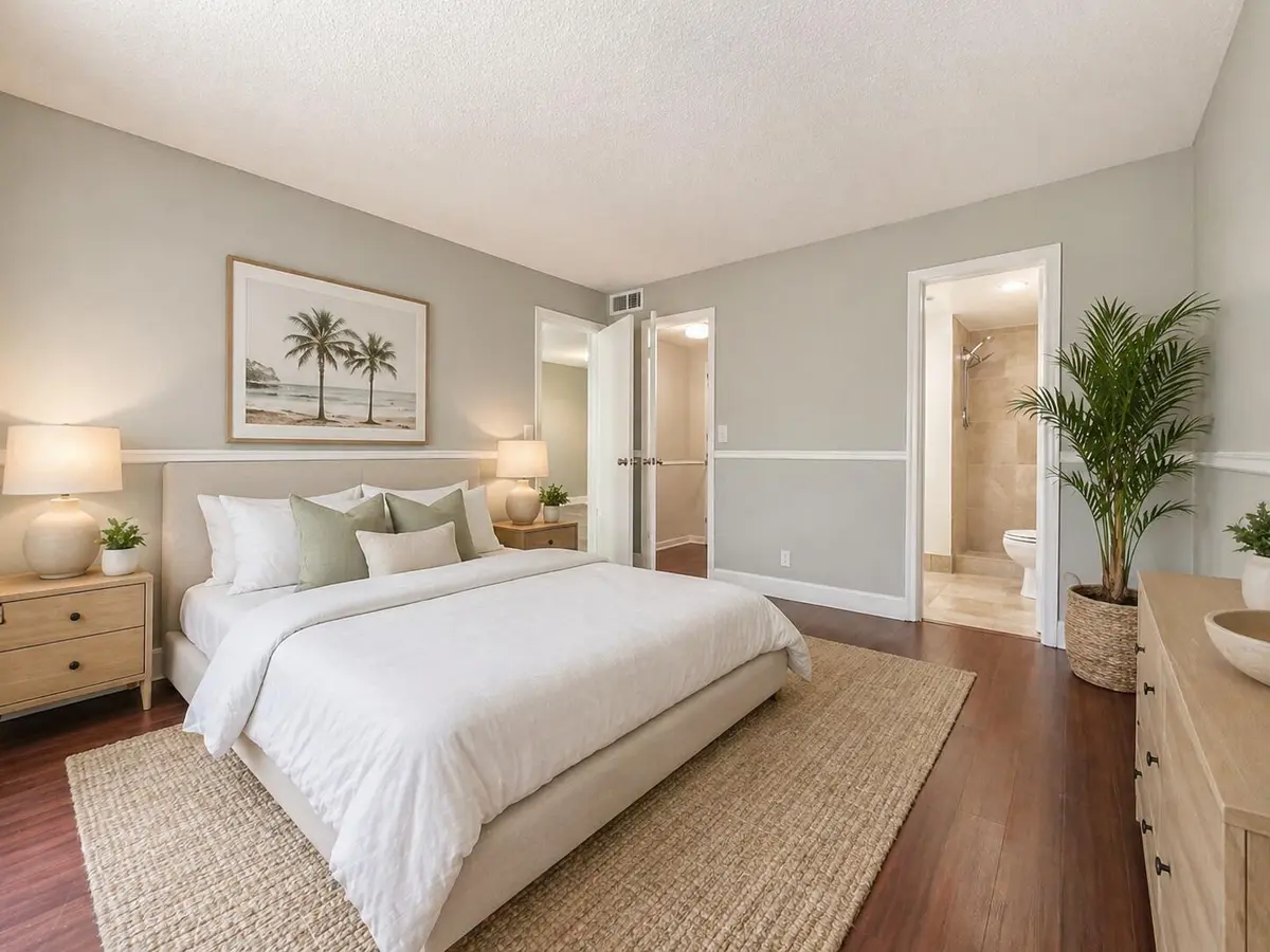 Bedroom 2virtually staged at 1638 Embassy Drive 205, West Palm Beach