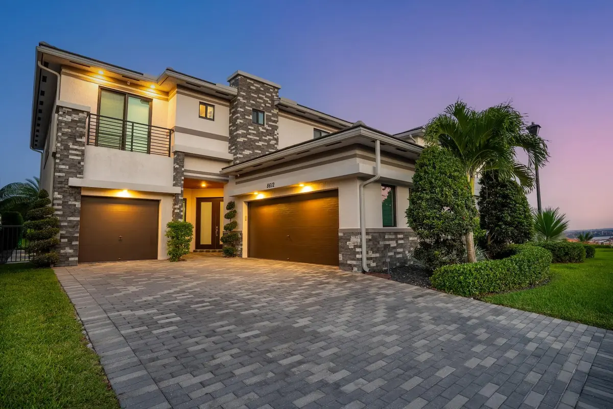 Night Exterior Front at 8612 Prospect Lane, Parkland