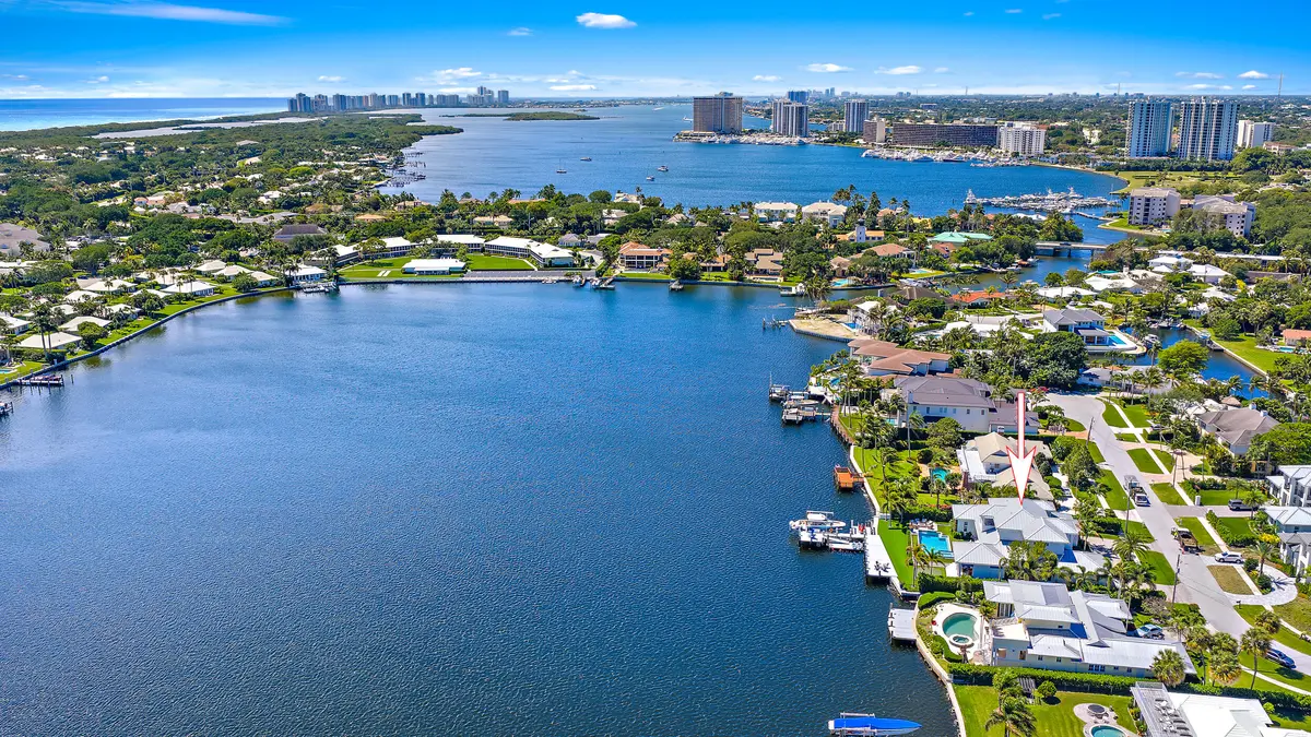 Exterior Aerial at 11730 Lake Shore Place, North Palm Beach