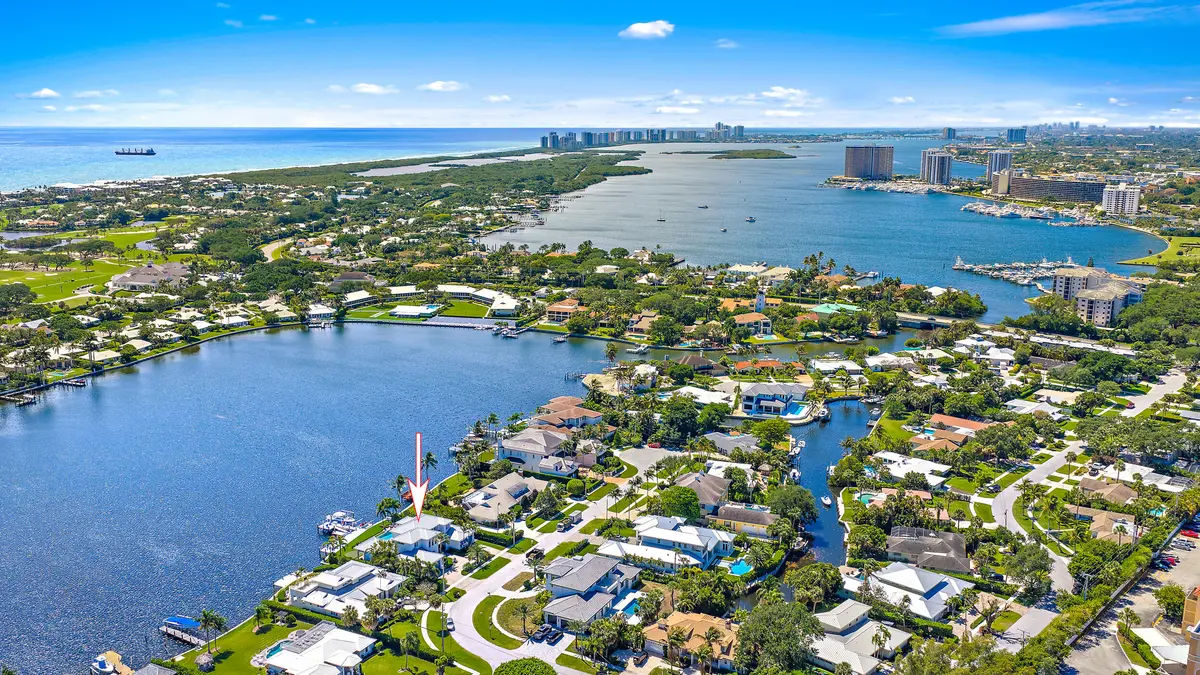 Exterior Aerial at 11730 Lake Shore Place, North Palm Beach