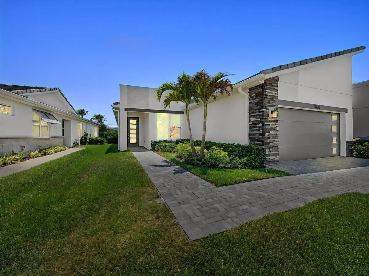 Front Exterior Night Shot at 9866 SW Veronese Drive, Port St. Lucie