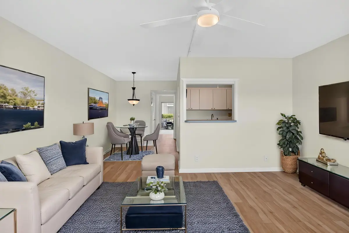 Living Dining Virual Staged at 660 Horizon 107, Boynton Beach