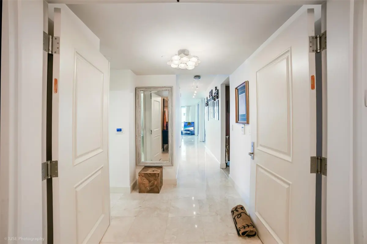 Front doors from private foyer at 3101 S Ocean Drive 401, Hollywood