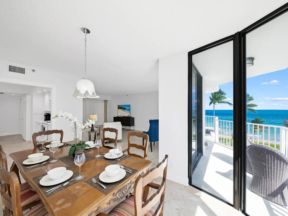 dining room at 2917 S Ocean Boulevard 304, Highland Beach