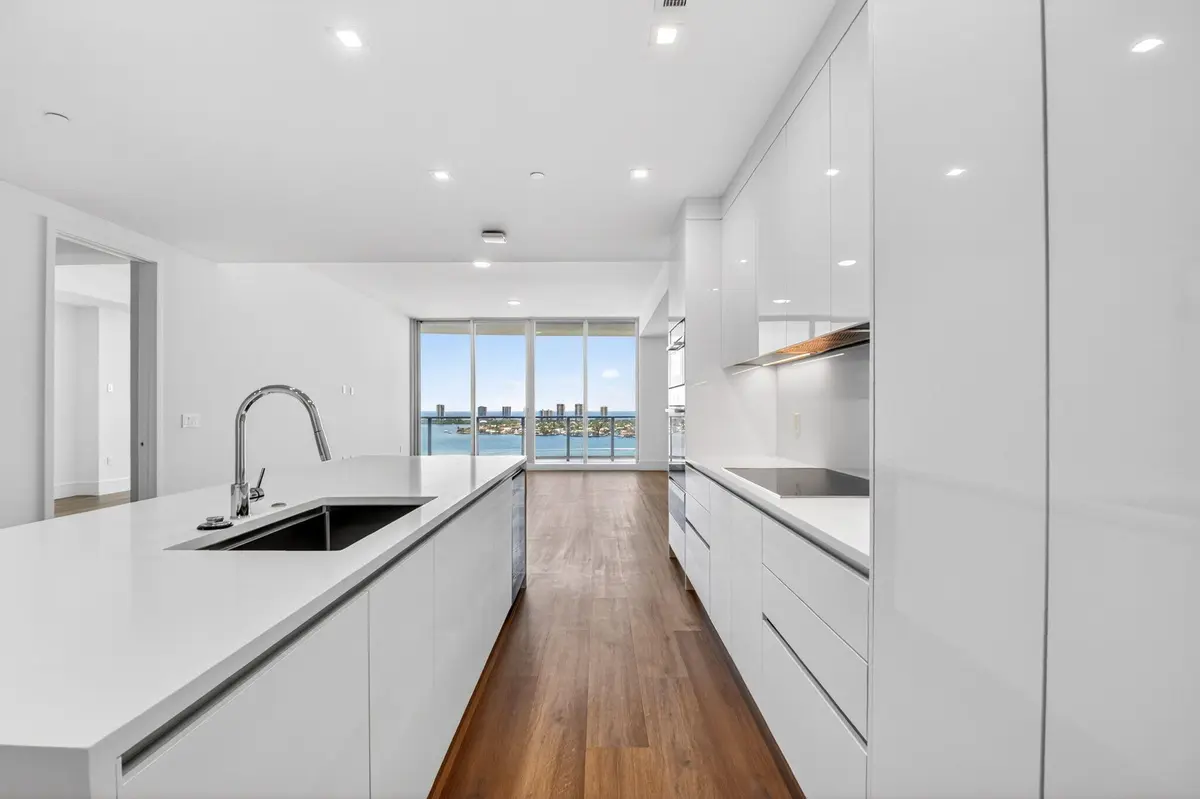 Kitchen with Intracoastal view at 220 Lake Shore Drive 1808, West Palm Beach