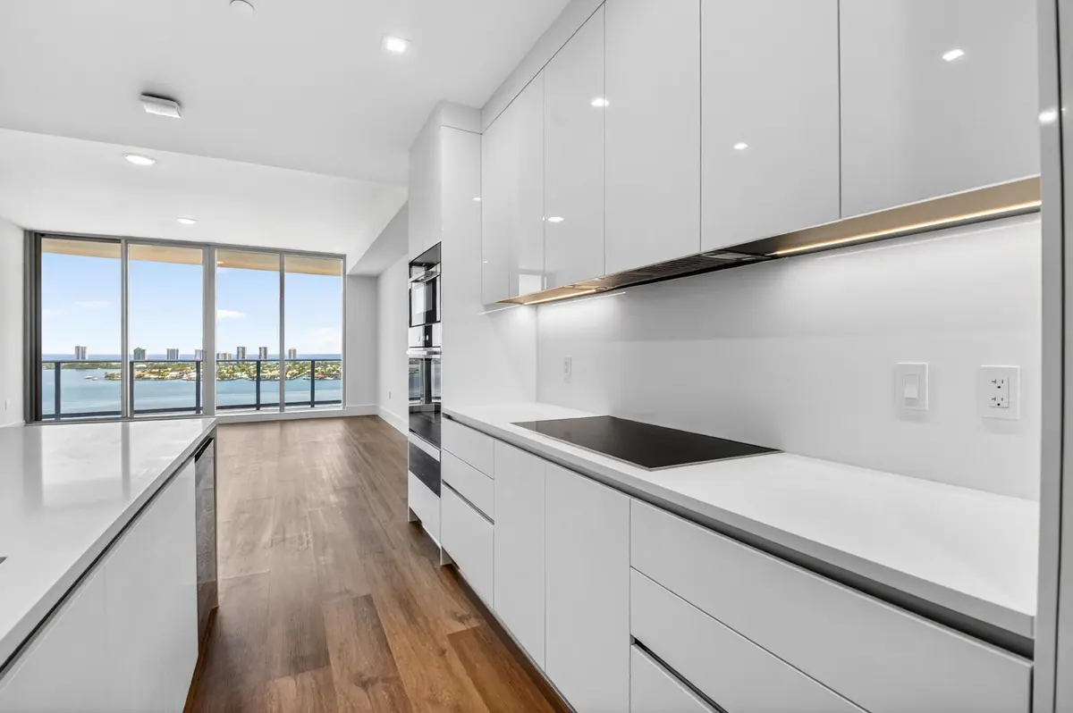 Kitchen with Intracoastal view at 220 Lake Shore Drive 1808, West Palm Beach