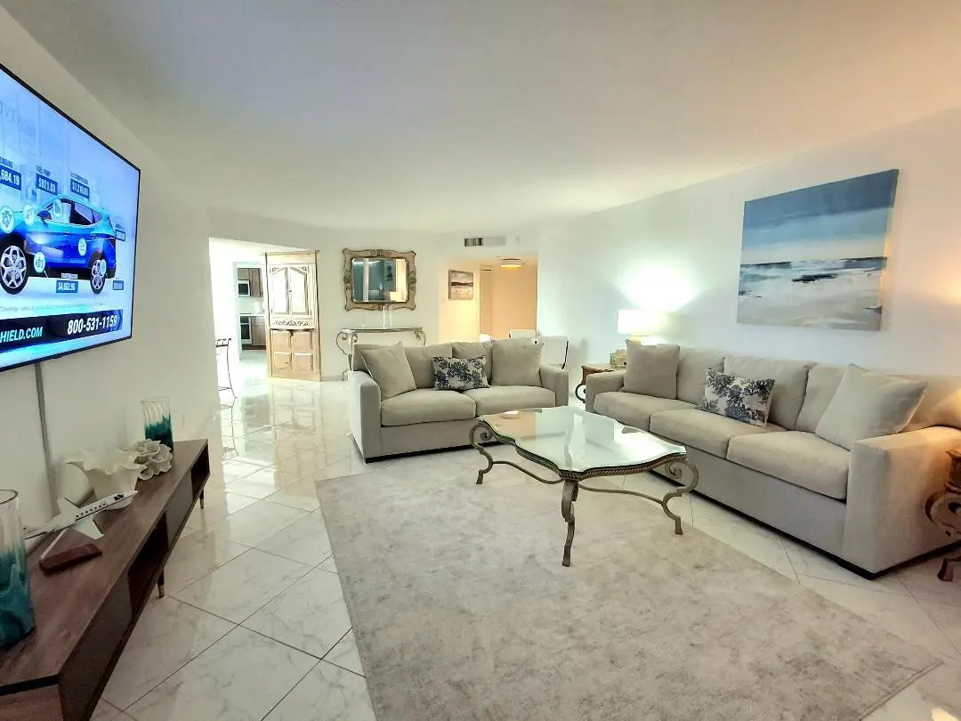 Claridge living room 1 at 1340 S Ocean Boulevard 1808, Pompano Beach