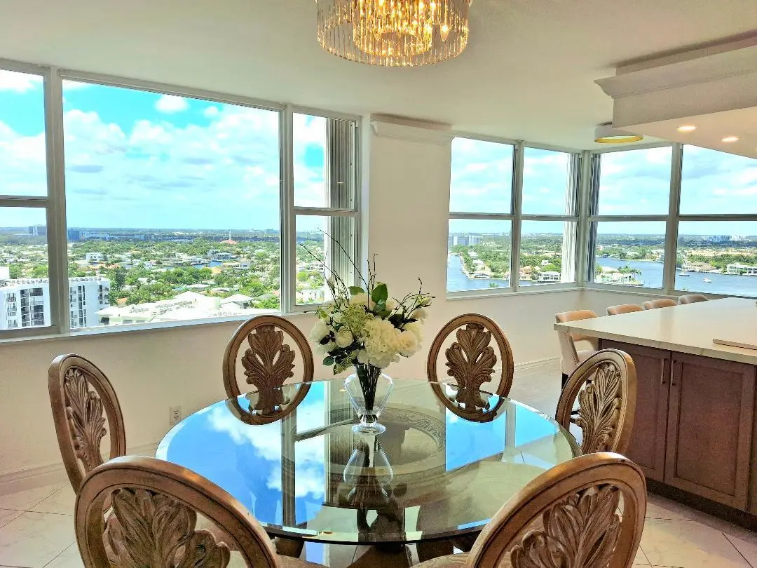 Claridge dining room view at 1340 S Ocean Boulevard 1808, Pompano Beach