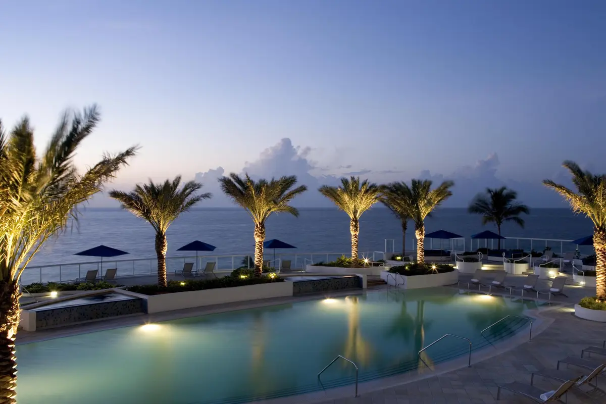 Pool Terrace Evening (002) at 505 N Fort Lauderdale Beach Boulevard 713, Fort Lauderdale