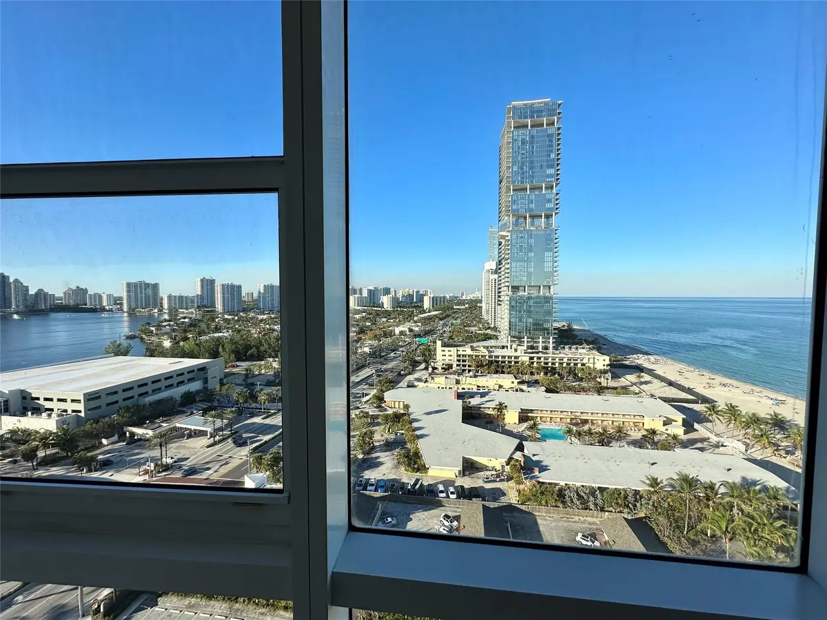 Bay and Ocean View from master at 18201 Collins Avenue 1901, Sunny Isles Beach