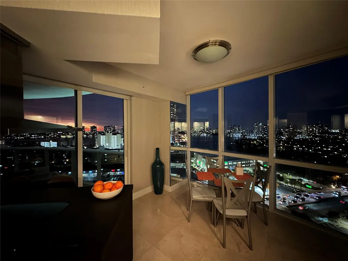 View after sunset from kitchen at 18201 Collins Avenue 1901, Sunny Isles Beach