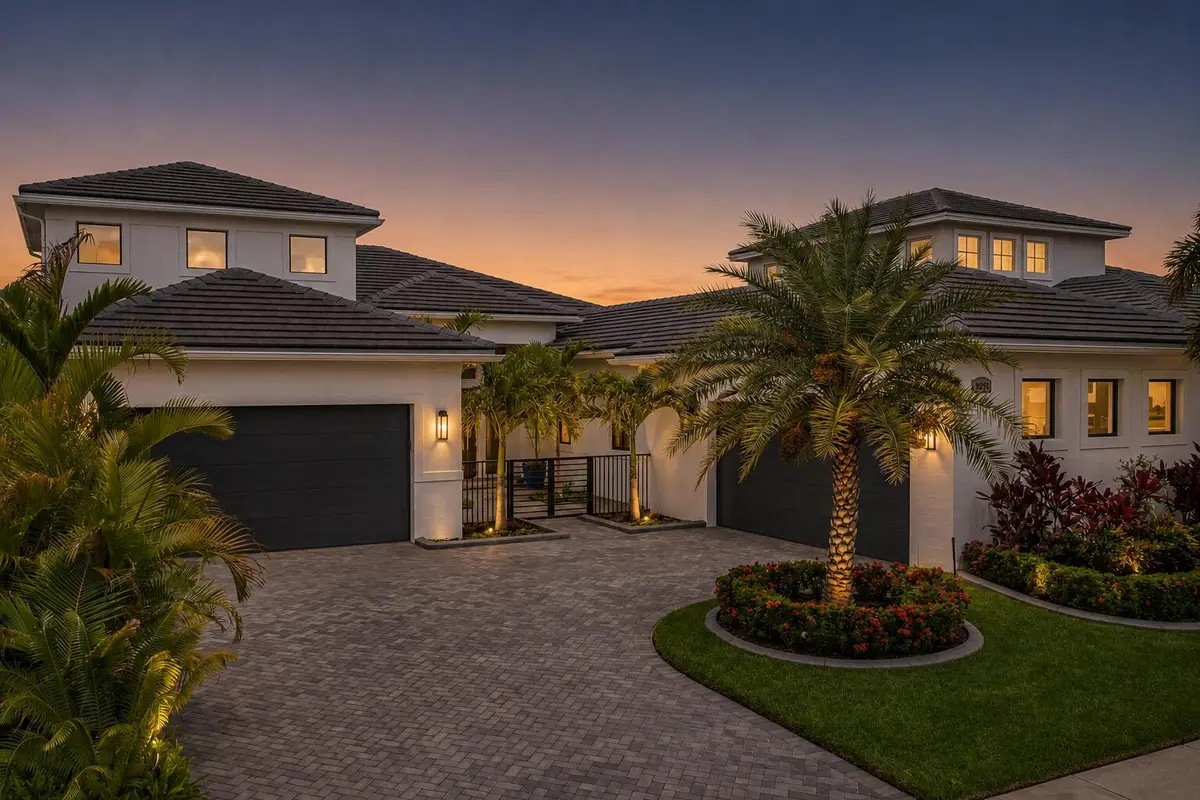 Twilight Exterior 8596 Felicita at 8596 SW Felicita Way, Port St. Lucie