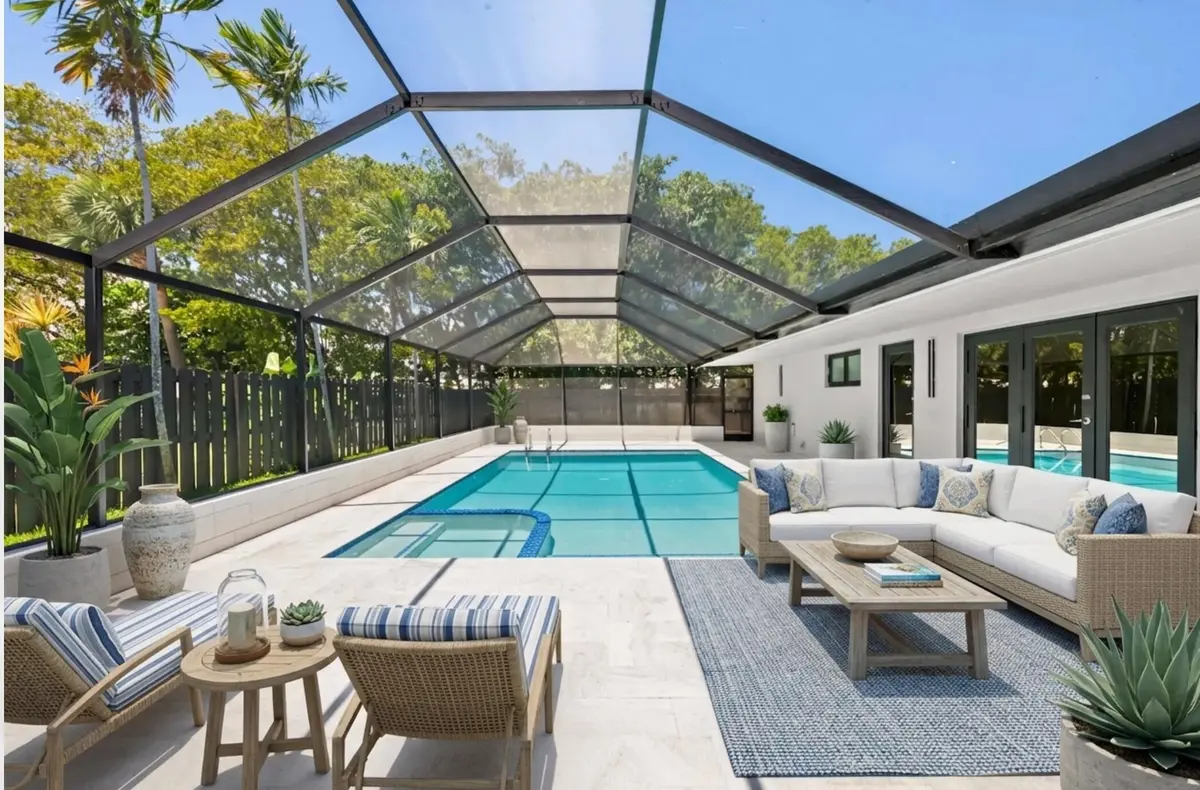 Pool Patio Staged at 2811 NE 53rd Court, Lighthouse Point