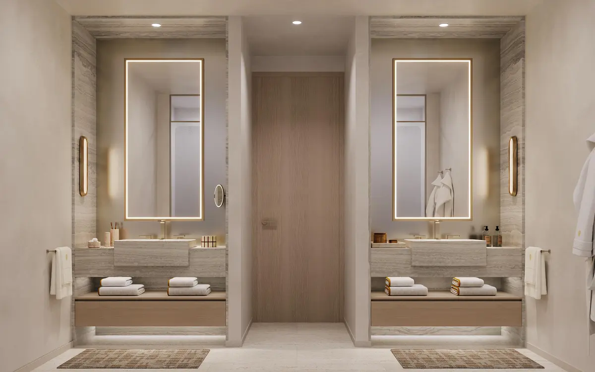 Primary Bath at 400 Hibiscus Street 1503, West Palm Beach