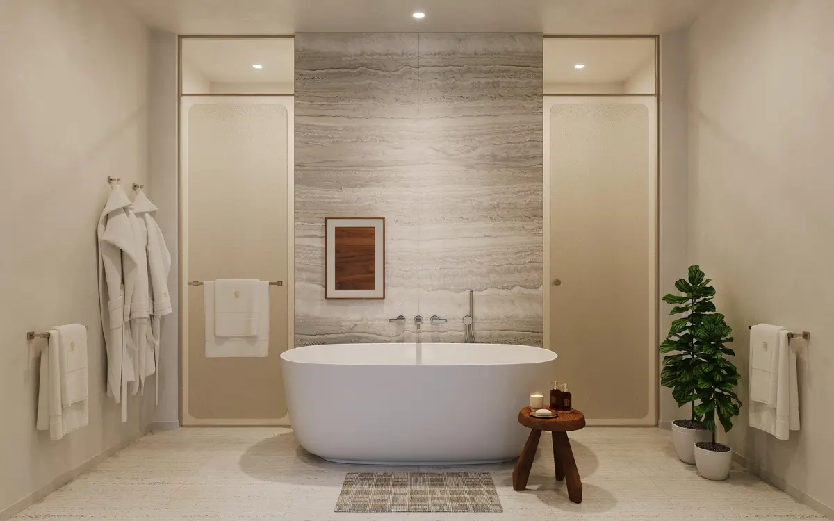 Primary Bath at 400 Hibiscus Street 1503, West Palm Beach