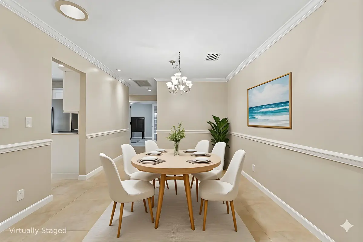 Virtually Staged Dining Area at 65 Balfour Road, Palm Beach Gardens