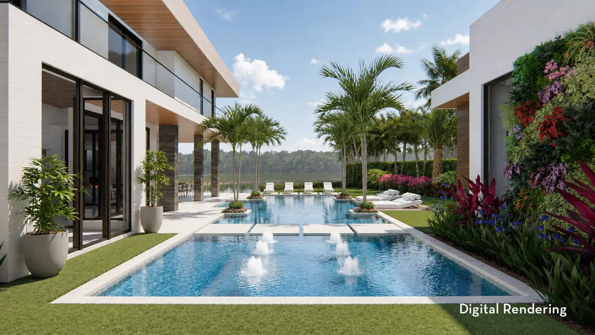 Pool - Digital Rendering at 404 Mariner Drive, Jupiter