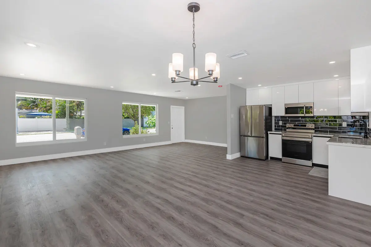 Dining, kitchen, living area at 2733 NE 6th Avenue, Wilton Manors