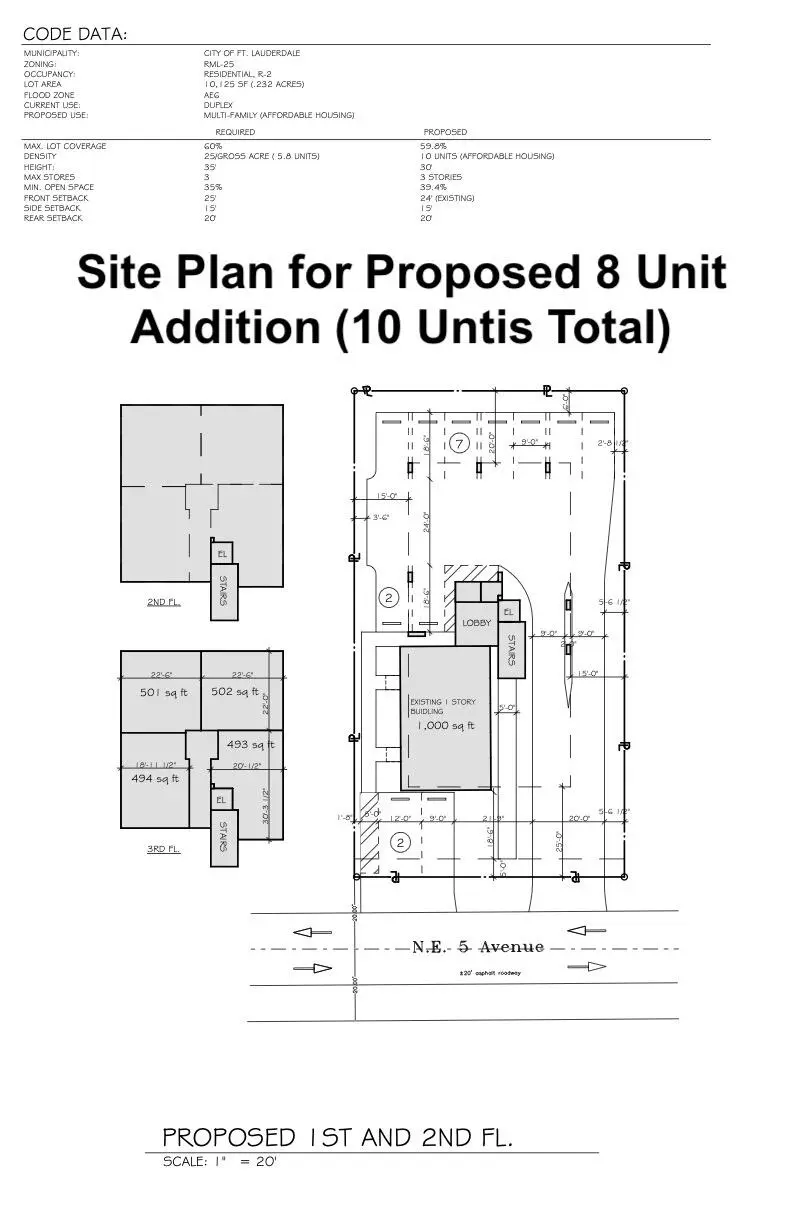 SK.1 1219 NE 5th SITE at 1219 NE 5th Terrace 1-2, Fort Lauderdale