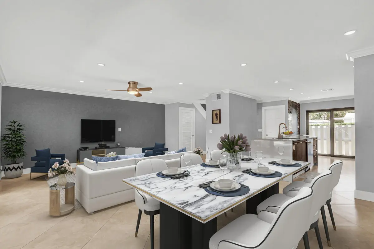 Virtually Staged Dining Area at 611 NE 12th Terrace 1, Boynton Beach