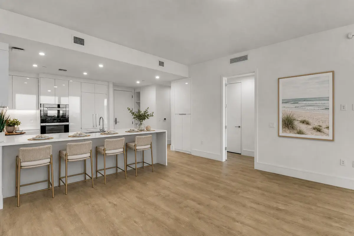 Breakfast Bar and Entry - Staged at 220 Lake Shore Drive 815, Lake Park