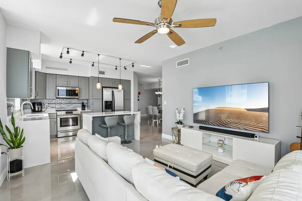 Living Area Open to Kitchen at 1755 E Hallandale Beach Boulevard 1207 E, Hallandale Beach