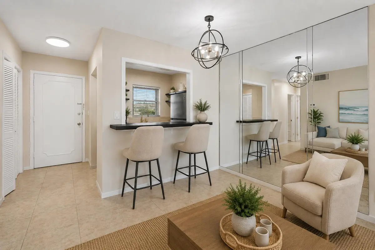 Living Room (Virtually Staged) at 1116 Lake Terrace 207, Boynton Beach